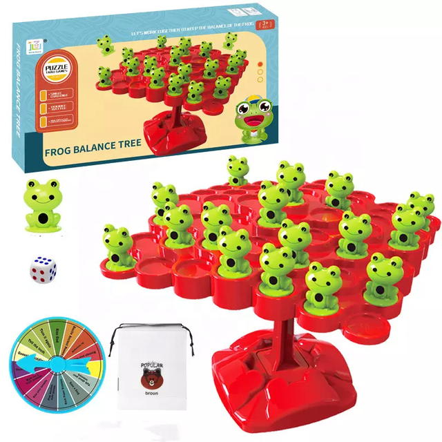 Frog Balance Tree Children's Puzzle Board Game Stack Music Double Interactive Game Toy Puzzle Balance Board Game