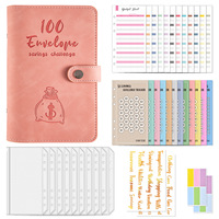 Carnet à feuilles mobiles A6 avec couverture en polyuréthane, pour le défi des 100 jours de budgeting et d'épargne, carnet de planification budgétaire et journal de bord, cadeau