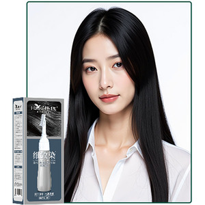 Kit de Loción de Tinte Capilar Semipermanente Profesional con Color Negro Natural, Cubre las Canas, <span class=keywords><strong>Sin</strong></span> Amoníaco, Fábrica OEM - Product Image 2