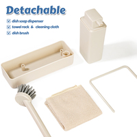 Masthome Multifonctionnel Évier De Cuisine Caddy Organisateur Distributeur De Savon Porte-Éponge Pour Évier De Cuisine