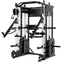 Machine Smith multifonctionnelle pour la maison : rack à squats, entraîneur fonctionnel, crossover de câbles et pile de poids tout-en-un