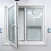Fenêtre à battant en PVC/UPVC à profilé vinyle blanc, avec verre trempé à grande vision et isolation thermique, pour véranda et maison de jardin, modèle Bright Sunroom