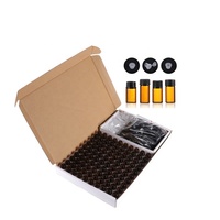Jual Cepat Botol Kaca Minyak Esensial Amber 1ML 2ML 3ML Botol Kaca dengan Tutup Sekrup Plastik dan Masukkan
