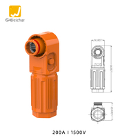 Terminal de batterie de prise de stockage d'énergie industrielle EW-250A pour le connecteur de stockage d'énergie du système solaire 1500V DC 250A IP67