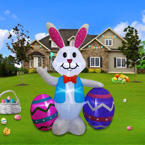 Conejo Inflable de Pascua Impermeable de 1.5 Metros con Decoraciones de Huevos, Luces LED Integradas, Decoración para Jardín y Exteriores - Product Image 3