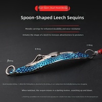 Leurre Lingzhi en forme de cuillère à paillettes, imitation sangsue, pour lancer longue distance, appât vivant pour eau douce, pour poisson-tête-de-serpent, poisson mandarin, achigan, sans hameçons