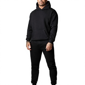 Ensemble de survêtement personnalisé pour homme, sweat à capuche oversize, logo imprimé, grande taille, unisexe, 100 % coton, pour le jogging - Product Image 1