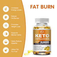 Complément alimentaire 100% naturel Private Label 60 Keto Fat Burn Capsules, soutien énergétique et amélioration de la concentration mentale