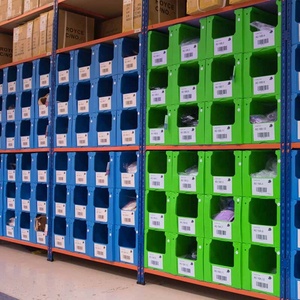 Corrugated Plastic SEMI-OPEN Stacking <strong>Warehouse</strong> Bin Small Spare Parts Pick Sorting Storage Organizer Box Bin Shelving Wholesale - Product Image 3