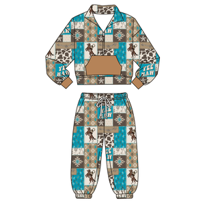 Ensemble pull d'<span class=keywords><strong>Halloween</strong></span> pour enfants, très populaire : haut à demi-zip et pantalon long pour garçons, ensemble <span class=keywords><strong>sweat</strong></span> à demi-zip pour bébés garçons - Product Image 2