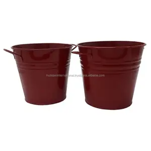 Vườn Pot & Planters Kẽm Nhà Máy Chậu Kim Loại Mini Mạ Kẽm Xô Cho Hoa