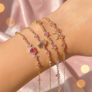 สร้อยข้อมือทอง 18k ประดับโบว์เพทายน่ารัก ดีไซน์โรแมนติก เหมาะเป็นของขวัญสำหรับผู้หญิง - Product Image 6