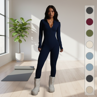 Combinaison de yoga sans couture à manches longues pour femme, ensemble de vêtements de sport pour la salle de sport