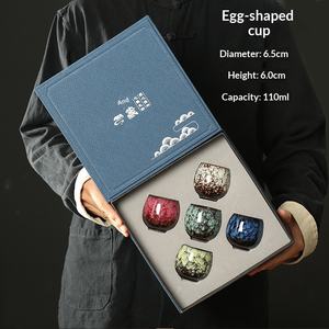 Grande tasse à café en porcelaine pour la maison avec couvercle, glaçure Tenmoku, maître des cinq éléments, tasse de 150 ml, cadeau pour les compagnons - Product Image 4