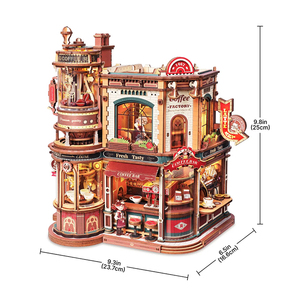 <span class=keywords><strong>Robotime</strong></span> Rokr Toys Wholesale DIY Assemble Kit EAB02 Dream Coffee Factory Music Box <span class=keywords><strong>3D</strong></span> Wooden Puzzles - Product Image 3