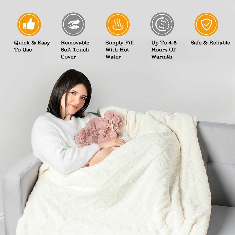 hot sales china manufacturer 2000ml rubber hot water bag long hot water bottle with cover