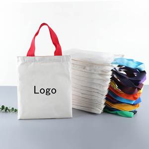 Sac fourre-tout en toile de coton du fabricant, sac à main uni vierge avec poignée colorée, sac de courses et cadeaux recyclable et écologique - Product Image 2