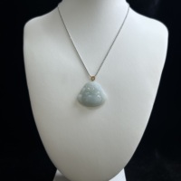 Pendentif Bouddha en jadéite birmane naturelle de qualité A, sculpté, de haute qualité, unisexe (avec NGTC)