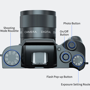 Videocámara Retro 4K con Wifi de 64MP, Pantalla Táctil 4.0, Cámara Digital Óptica Profesional para Fotografía y Vlogging - Product Image 4