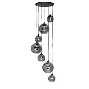 Lampe suspendue Art déco nordique verre fumé 8 lumières salon lustre en verre soufflé à la main verre pour salle à manger - Product Image 3