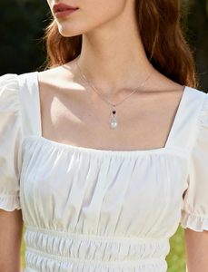 Collar con Colgante de Perla de Agua Dulce en Forma de Corazón con Cadena de Bambú de Plata de Ley 925 para Mujer, Joyería Deportiva con Piedra de Nacimiento, Marca EJARY - Product Image 2
