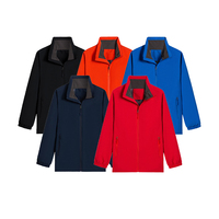 Vente en gros de vêtements de sport d'automne personnalisés pour hommes, veste softshell à manches longues et à col montant, fermeture à glissière, veste d'extérieur
