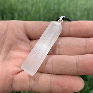 प्राकृतिक सफेद Selenite क्रिस्टल लाठी लटकन हार के लिए बिक्री - Product Image 4