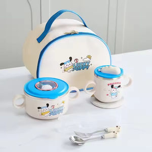 Boîte à lunch pour enfants en acier inoxydable 316 avec design de dessin animé, ensemble tasse et bol pour la maternelle, idée cadeau pour l'alimentation des bébés - Product Image 6