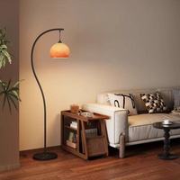 Lampe de sol LED de style Wabi-sabi du milieu du siècle, inspirée du pêcheur, avec télécommande, idéale pour la table de chevet, le salon ou le bureau