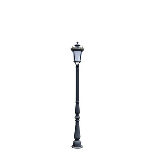 เสาไฟสวนเหล็กกลางแจ้ง หลอดไฟ LED พร้อมโคมแก้ว แสงวอร์มไวท์ 2700K IP66 หลอดไฟ A19 แบบไม่ถอดได้ ใช้ไฟ AC 220V พลังงานแสงอาทิตย์ พร้อมเซ็นเซอร์ตรวจจับความเคลื่อนไหว - Product Image 4