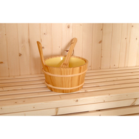 Sauna Sec Moderne Personnalisé Sunrans en Bois Massif pour 4 Personnes avec Poêle à Vapeur, Porte en Verre Trempé et Panneau de Commande Informatisé