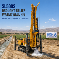 Foreuse hydraulique diesel sur chenilles pour puits d'eau, 500 m, efficacité de forage 10-35 m/h pour puits d'irrigation