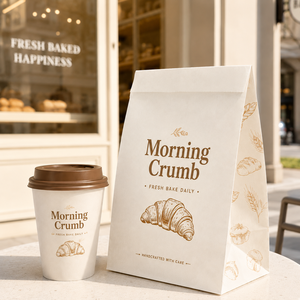 Bolsas de Papel Kraft Personalizadas con Logotipo, Bolsas SOS de Papel Kraft Marrón y Blanco para Comida para Llevar de Restaurantes, Empaque para Tiendas, Entrega de Pan y Alimentos - Product Image 2