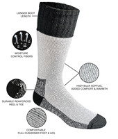 Chaussettes de randonnée en laine mérinos chaudes, chaussettes thermiques extra épaisses, chaussettes confortables et douillettes pour l'hiver, chaussettes de travail pour femmes et hommes