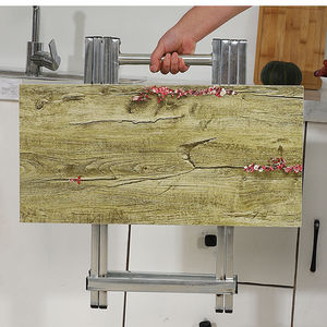 Folding Dining <b>Table</b> Metal Legs Rectangle Foldable Portable <b>Small</b> Apartment <b>Desk</b> Home Use - Product Image 2
