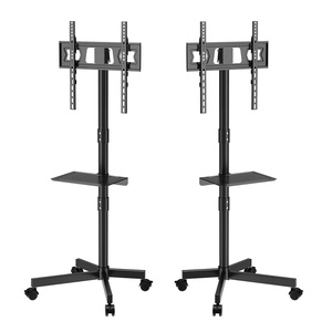 Economical Modern Rolling Height Adjustable Portable Mobile <strong>TV</strong> Trolley Cart <strong>Pedestal</strong> <strong>Stand</strong> With Wheels Rotate - Product Image 4