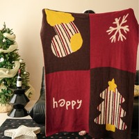 Weihnachts-Kuscheldecke AU-Größe Leichtgewichtige Weiche Sherpa-Fleece Wendbare Decke im Nordischen Stil Dekorative Couch-Sofa-Bett-Decke