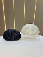 Nouveau Sac de Soirée Vintage Tendance pour Femme, Pochette Polyvalente en Forme de Coquille, Sac Bandoulière Plissé Simple, Sac à Main pour Dames