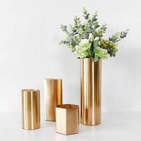 Vase de fleurs en fer doré dame, assemblage cylindrique, contenant pour centre de Table, décoration de bureau, à domicile, de fête de mariage