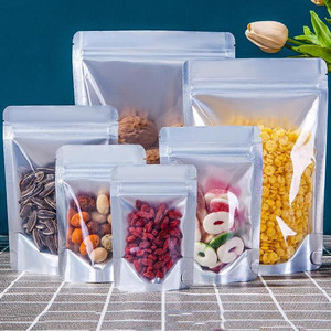 Bolsas ziplock de entrega de alimentos de papel de aluminio laminado reutilizable brillante <span class=keywords><strong>yin</strong></span> <span class=keywords><strong>yang</strong></span> bolsa de pie con frente transparente - Product Image 2