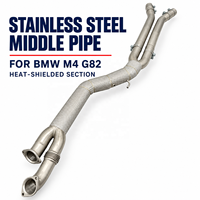 Système d'échappement universel G82 pour M4, tube intermédiaire en acier inoxydable, épaisseur 1,2 mm, finition lisse, diamètre 101 mm