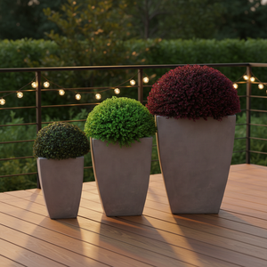 Macetas cuadradas <span class=keywords><strong>de</strong></span> fibra <span class=keywords><strong>de</strong></span> vidrio en blanco y negro <span class=keywords><strong>para</strong></span> uso interior y exterior <span class=keywords><strong>para</strong></span> plantas <span class=keywords><strong>para</strong></span> jardín y hogar - Product Image 4