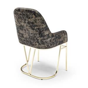 Silla de Comedor de Lujo Bugatti, Tapizada en Terciopelo, Patas de Metal, Muebles para el Hogar de Turquía - Product Image 2