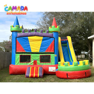 Toboggan gonflable commercial de maison de rebond de château gonflable de saut d'enfants combiné avec la piscine et le ventilateur - Product Image 4