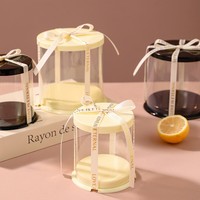 Boîte cadeau de Noël, boîte à gâteau, gobelets en papier transparents de 2, 3 et 4 pouces, emballages pour pâtisseries françaises, boîtes à desserts personnalisables