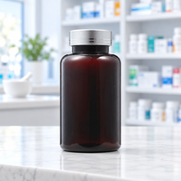Bouteille en plastique PET de grande capacité 200 ml, résistante à l'humidité, pour capsules, conteneur de compléments alimentaires, étiquette privée pour le stockage des vitamines