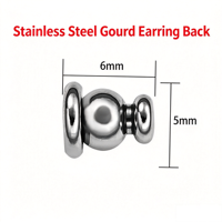 Attaches de boucles d'oreilles en acier inoxydable tournées au tour, en forme de gourde, avec embout en silicone, résistantes à la décoloration, pour la fabrication de bijoux DIY