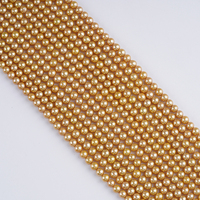 Perles d'eau douce naturelles de forme ronde, teintées Akoya, 4-4,5 mm, 5-5,5 mm, 6-6,5 mm, pour la fabrication de bijoux