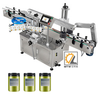 Machine d'étiquetage automatique de bouteilles à étiquettes plates adhésives simple face MTW