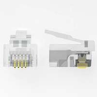 Connecteur RJ11 RJ12 6P4C de haute qualité, prise modulaire à 4 broches, prise téléphonique transparente plaquée or, adaptateur mâle-femelle